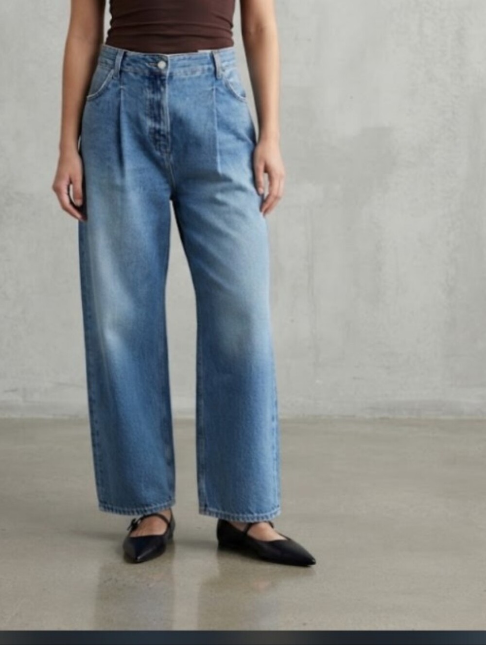 OAK + FORT Straight Leg Barrel Denim Organic Cotton Jeans Sz 26